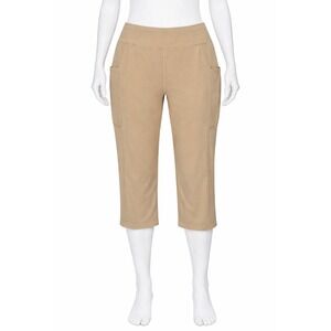 Willit High Waisted Capri Tan Khaki Activewear Yoga Leggings Women's Size L